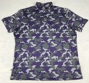 Mizzen + Main Poloshirt Herren XL Golf Camouflage Lila Grau AOP Print Classic Fit - Bild 1 von 9