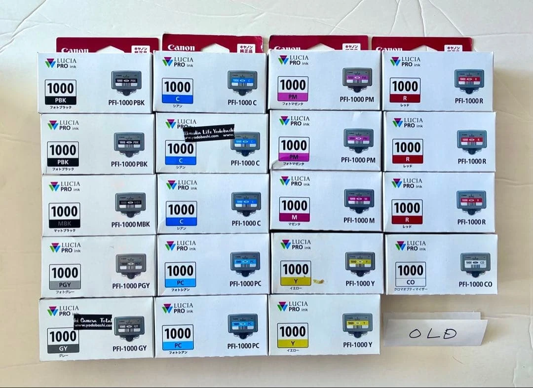 【期限切れ】純正品Canon PRO1000用　PFI-1000 インク19個 Canon 純正 インクタンク PRO-1000用 インクカートリッジ フォトグレー