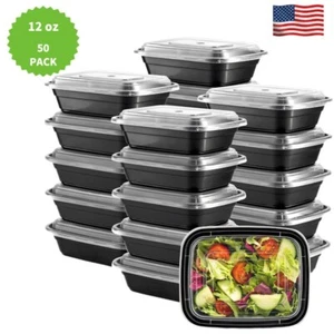 50 Pack 12oz Compact Small To Go Boxes - Great for Meal Prep - Picture 1 of 9