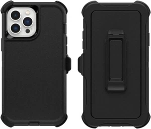 For iPhone 14 Pro Max Shockproof Defender Cover Case With Belt Clip Black Color - Picture 1 of 8