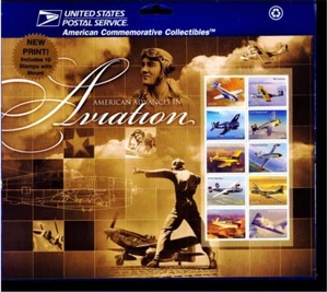 US #3916-3925 American Advances in Aviation 37¢ USPS Print & 10 Stamps Sealed - Picture 1 of 1