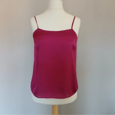River Island Womens Classic Camisole Tank Top Size 10 Fuchsia Pink Satin Summer - Image 1 of 4