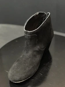 New H East England Black Suede Women's Ankle Booties Size EUR 37 Made in India - Picture 1 of 8