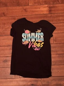 Black The Children's Place Summer Vibes Fish Tee Shirt Size L 10-12 - Picture 1 of 2