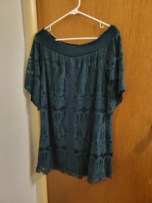 Vestido Trixxi Para Mujer Grande Verde Encaje Forro Nuevo Con Etiquetas Transparente Manga Foto 1 de 4