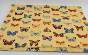 2 yds Butterflies & Moths Canvas Yellow Cotton Fabric Home Decor Kesslers Dupont