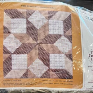 NEW Vintage 1983 The Creative Circle Kit #0463 Broken Star Sampler Pillow Yarn - Picture 1 of 6