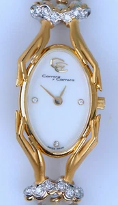 Vintage Carrera y Carrera 18K Yellow Gold Diamond Pearl Strand Hand Oval Watch - Picture 1 of 12