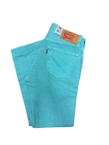 Levis 501 Jeans New Mens Original Button Fly Color Cyan Blue 005013401 - Picture 1 of 3