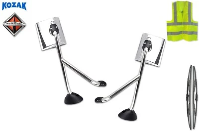 Par de espejos retrovisores cromados para capó izquierdo y derecho 2002-2017 International Harvester ProStar Foto 1 de 4