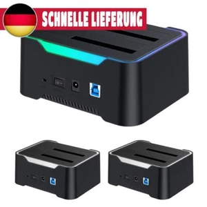 Dual-bay HDD Enclosure USB3.0 12V 2A Power Adapter for 2.5/3.5 Inch SATA HDD/SSD - Bild 1 von 14