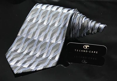 Corbata Paul Dione Azul Negro Diseño Geométrico Abstracto 100% Seda ¡NUEVA CON ETIQUETAS!! Foto 1 de 4