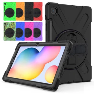 For Samsung Galaxy Tab S3 S4 S5e S6 Lite Rotating Stand Strap Rugged Case Cover - Picture 1 of 68