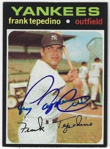 Autographed FRANK TEPEDINO New York Yankees 1971 Topps card #342 w/COA - Picture 1 of 1