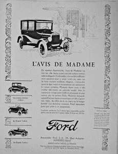 PUBLICITÉ DE PRESSE 1926 AUTOMOBILES FORD CONDUITE INTÉRIEURE ET LA TORPÉDO - Picture 1 of 1