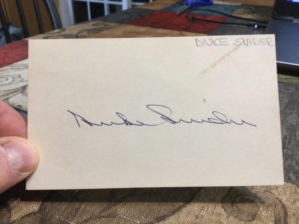 Duke Snider Brooklyn Dodgers Autographed Signed Index Card - Image 1 of 1