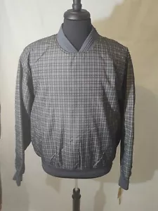 NWT PERRY ELLIS GRAY RED PULLOVER SHIRT JACKET LARGE ELASTIC WAIST WRISTS - Picture 1 of 8