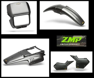 NEW YAMAHA 87-21 TW 200 BLACK CARBON FIBER FRONT REAR FENDER HEADLIGHT PANELS - Picture 1 of 1