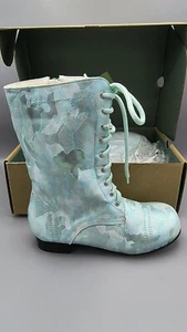 1031 Ankle Boots Hero Teal CAMO Children's Size L 2/3 Shimmer Super Hero Cosplay - Picture 1 of 10