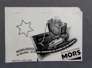 PUBLICITE ANCIENNE ADVERT CLIPPING 191017 ASPIRATEUR MORS-ETOILE MEILLEUR MORS - Picture 1 of 1