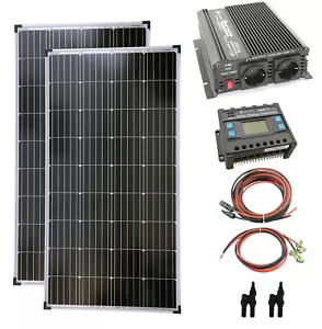 solartronics Photovoltaik Set 2x130 Watt Solarmodul 1000 Watt Wandler Laderegler - Bild 1 von 11