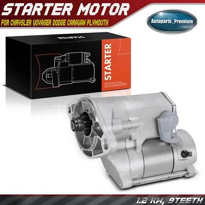 起动器电机适用于克莱斯勒 Voyager 道奇 Caravan Plymouth 2.4L 升 1.2KW 12V CW 9T — 第 1/4 张图片
