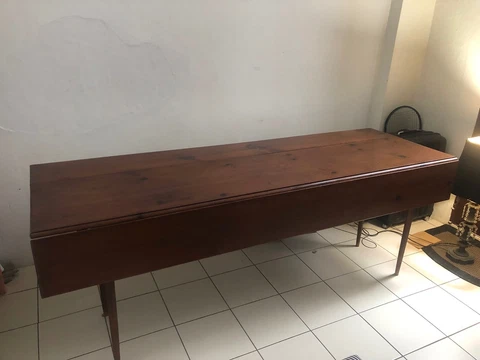 7’ antique pine drop leaf harvest table Cover