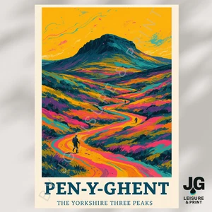 Póster de arte de pared Pen-Y-Gante Yorkshire 3 picos impresión montaña A5 A4 A3 A2 A1 - Imagen 1 de 4