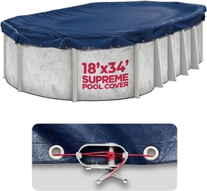 18 X 34 Ft Oval Pool Covers for above Ground Pools, Oval Winter Pool Cover, Swim - Picture 1 of 7