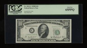 DBR 1950-B $10 Philadelphia Gem Fr. 2012-C PCGS 65 PPQ Serial C55911707B - Picture 1 of 2