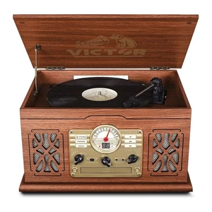 State 7-in-1 Music Center – 3-Speed Turntable, CD, Cassette, FM, Bluetooth - Picture 1 of 2