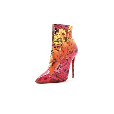 Botas de tornozelo femininas Christian Louboutin So Kate Booty estampadas patente 100 - Imagem 1 de 4
