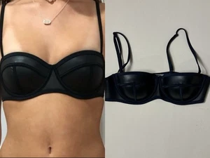 Triangl Black MILLY neoprene matte black Bikini Top sz L bandeau instagram in24 - Picture 1 of 15
