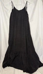 Anthropologie Size Small The Malika Gauze Black Maxi Dress - Imagen 1 de 6