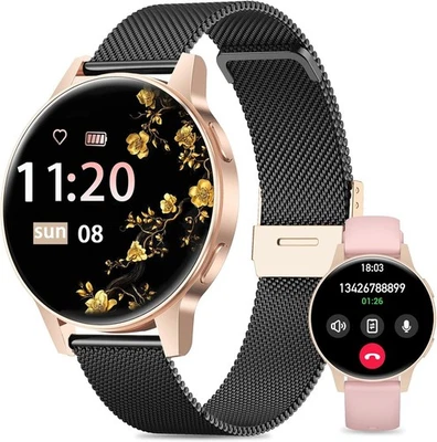 Montre Connectée Femme, 1.27" TFT Con Appel Bluetooth Smart Watch Femme - Photo 1/4