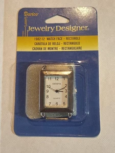 Darice Jewelry Designer Vintage Rectangular Watch Face 1982-12 New Silver Tone - Picture 1 of 7