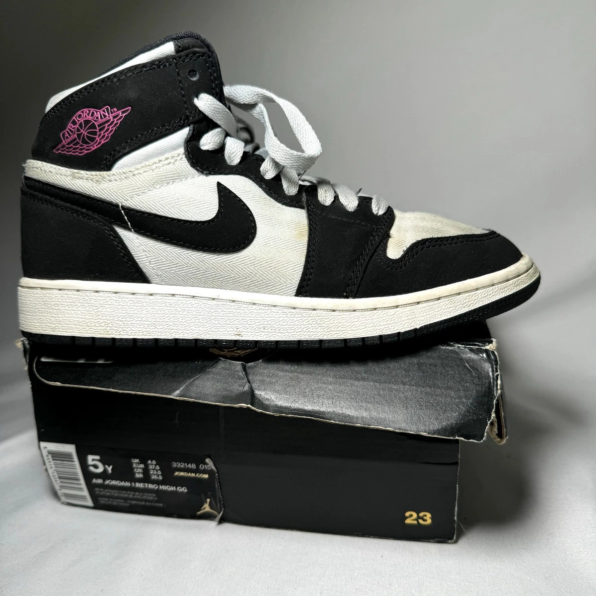 ⭐極美品⭐NIKE AIR JORDAN1 RETRO High 26.5cm Preços baixos em Jordan 1 Retro High GS Black/Pink | eBay