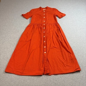 Toast Edith Dress Womens 6 Button Front Casual Short Sleeve Pockets Summer - Picture 1 of 12