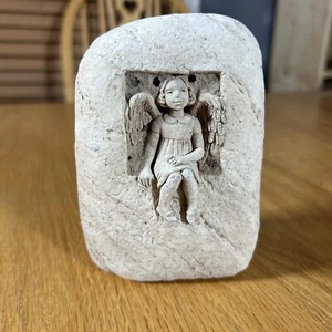 Carruth Studio Angel Girl Stone Sculpture Indoor Outdoor 1999 Vintage Cherub - Picture 1 of 9