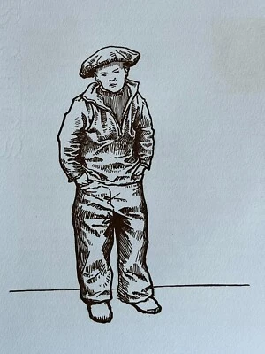 Jacques Beltrand Gravure sur bois Woodcut Le Mousse Breton Bretagne Mer Marin - Photo 1/2