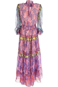 Versace Jeans Couture Abito lungo fantasia trapesty maniche trasparenti tg. 42 - Imagen 1 de 5