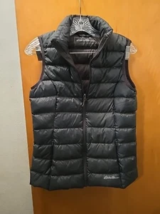 Eddie Bauer EB650 Goose Down Puffer Vest Womens Size: S Dark Green Zip Pockets - Picture 1 of 5