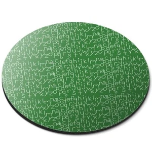Round Mouse Mat  - Green Alphabet Pattern School Kids  #45213 - Afbeelding 1 van 8