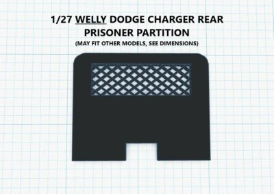 1/27 1/24 WELLY DODGE CHARGER POLICE PRISONER PARTITION DIVIDER CUSTOM BUILD LED - Image 1 of 3