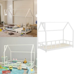 Kid Child Toddler Tatami Bed Wooden Single Bunk Bedframe Treehouse Shape Frame - Picture 1 of 22
