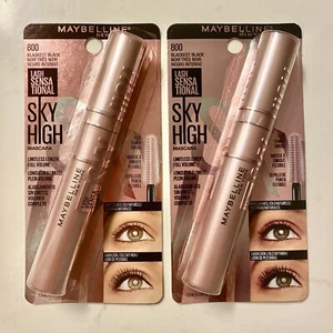 Lote 2 Maybelline 800 Sky High Lash Sensational Mascara Blackest Black TIKTOK Nuevo - Imagen 1 de 4