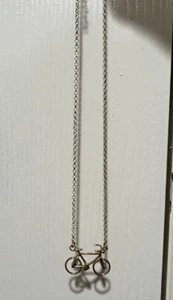 Vintage Sterling Silver Dyadema Bicycle Bike Pendant Necklace 16.5 Italy - Picture 1 of 4