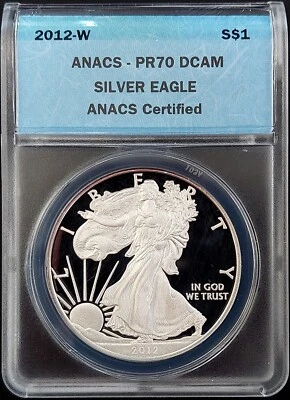 2012 W Proof Silver Eagle Certified PR 70 DCAM by ANACS! - Image 1 of 4