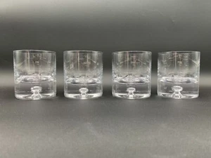 4 Vintage Krosno Open Suspended Bubble Rocks Glasses 3-3/4” x 3-1/4” Poland - Picture 1 of 5
