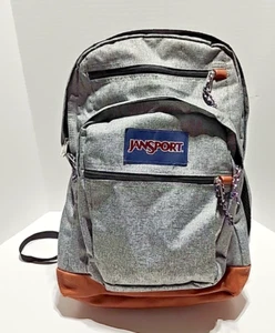 JanSport Cool Student Backpack with 15 Laptop 5 Pocket Gray Letterman - Picture 1 of 24